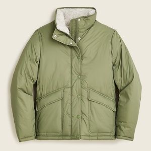 Sherpa-lined puffer jacket